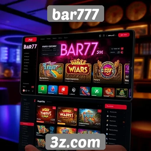 Interface do usuário do bar777 e sua navegação